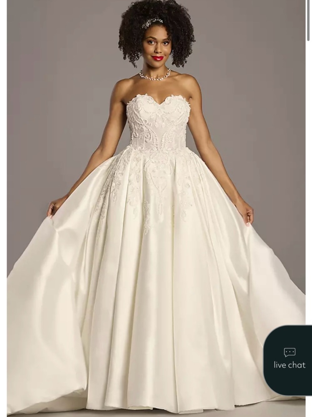 Oleg Cassini Ivory Strapless Sweetheart Ball Gown